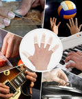 Gel Finger Cots Sixteen Piece Set Silicone Finger Protectors used in cooking, music playing, and sports activities.