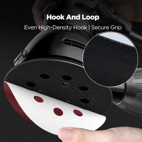 2 Pack 5 Inch Orbital Sander Replacement Pads with 8 Hole Dust Extraction and 4 Screw Holes Hook and Loop Mount