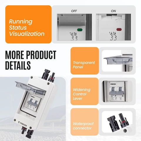 Solar Panel Disconnect Switch 1000V 60A PV Breaker Box Outdoor Enclosure For Solar PV Panels Home Battery Storage details