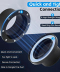Heavy Duty 4 Inch Magnetic Dust Collection Fittings For Shop Vacuums And Woodworking Shops showing strong magnets and steel ring port receiver.