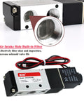 Heavy Duty Aluminum Solenoid Valve 4V210-08 5 Way 2 Position Pilot-Operated Electric Valve With One Quarter Inch NPT Connections