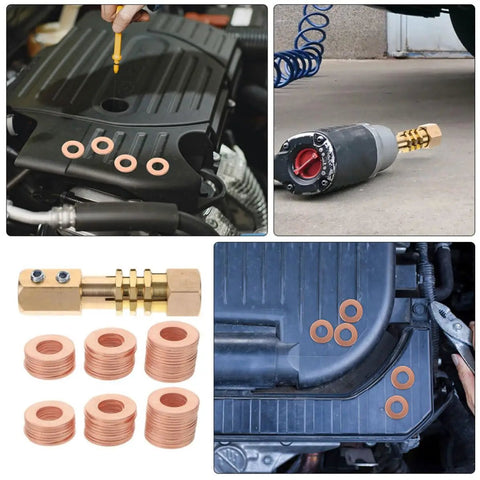 200 Pcs Copper Gasket Washers Assortment Kit for sheet metal repair and auto body welding, various automotive uses