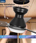 Assembly view of 2 Pack 42 Inch Ceiling Fans With Lights Low Profile Flush Mount Remote Control Dimmable Reversible 3CCT