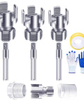 4 In 1 PVC Pipe Threader Kit For One Half Inch Three Quarter Inch One Inch Pipes With Internal And External Thread Cutting Tool Plastic Pipe Threading Tool And Water Pipe Wrench Drill Compatible For DIY Plumbing Repair, drill bits and gloves