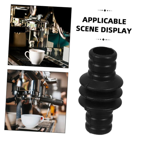 Steam Wand Heat Shield Rubber Sleeve For Espresso Machines, Anti Scald Guard shown alongside espresso machine images