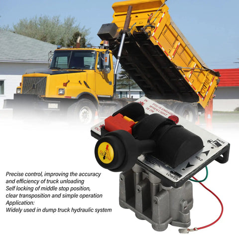 Proportional Control Valves With PTO Switch for dump truck hydraulic system, showing easy install and speed control features.