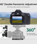 Low Profile Camera Tripod Ball Head Mount With 55mm Ball, 360° Swivel And 90° Tilt, Arca-Swiss Compatible, Ultra Stable For No Shake And Smooth Panoramic Shots, Lightweight And Durable Mount For DSLRs And Mirrorless Cameras, showing 360° base rotation