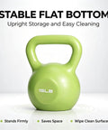 15 Pound Kettlebell For Strength Training And Full Body Toning, Vinyl Coated Iron Sand Fill Kettlebell with stable flat bottom