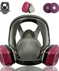 Full Face Reusable Respirator Mask Set Pro Grade With Wide Angle Anti Fog Lenses for Painting Welding Sanding Woodworking