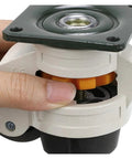 Built Like A Tank 4Pcs Heavy Duty Leveling Casters Featuring Retractable NBR Rubber Pads And Top Plate Swivel Wheels for adjusting rubber pad.