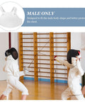 Youth Fencing Chest Guard Lightweight PVC Chest Protector For Boys Kid Friendly Comfort And Safe Practice Gear For Training And Sparring Throughout Every Session, two kids fencing in white gear indoors.