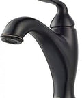 Northcott Single Control Bathroom Faucet In Tuscan Bronze With Pforever Seal And Ceramic Disc Valve Never Leak Guarantee Traditional Single Handle Bath Faucet Includes Valve Cartridge And Pop Up Drain Assembly shown from side angle