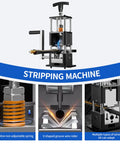Copper Wire Stripping Machine With Adjustable Range From 0.04 To 1 Inches, Includes Two Replaceable Blades, Ideal For Scrap Cable And Copper Wire Recycling, Manual Or Drill Compatible For Fast, Easy Stripping showing V-shaped groove wire roller and adaptive components.