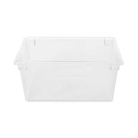 Clear Polycarbonate Food Storage Tote 16.5 Gallon For Restaurant Kitchen Cafeteria BPA Free Durable Tote with rounded corners.