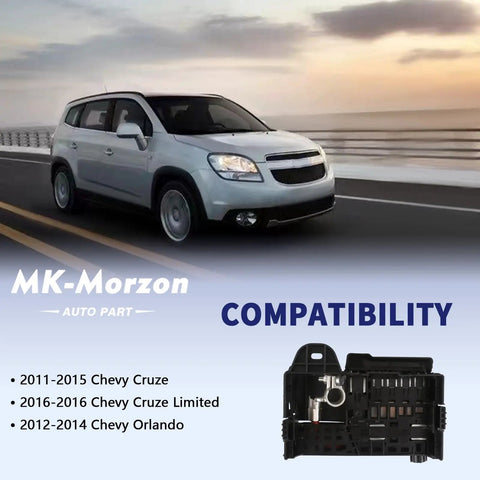 Heavy Duty Fuse Box Battery Terminal With Tough Cover For Chevy Cruze, featuring compatibility details on vehicle models.