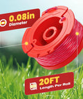 Durable 0.08 Inch Weed Eater String Spool For Craftsman CMCST910 Series, 20 Ft Replacement Trimmer Line, in grass background.
