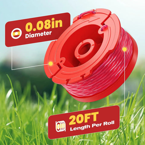 Durable 0.08 Inch Weed Eater String Spool For Craftsman CMCST910 Series, 20 Ft Replacement Trimmer Line, in grass background.