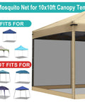 Replacement Mosquito Netting For 10x10 Pop Up Canopy Gazebo Mesh Sidewalls For Patio Backyard Camping And Outdoor Use Net Only Frame Not Included Beige
