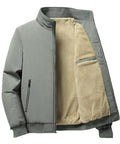 Gray Mens Fleece Full Zip Jacket With Warm Fur Lining Lightweight Yet Toasty Coat For Fall And Winter Casual Outdoor Adventure Layer