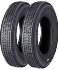 Two Pack All Weather Rugged Heavy Duty Trailer Tire Set 5.30-12 6PR Load Range C Fuel-Saving Durable Replacement