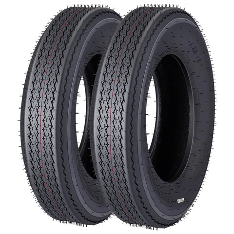 Two Pack All Weather Rugged Heavy Duty Trailer Tire Set 5.30-12 6PR Load Range C Fuel-Saving Durable Replacement