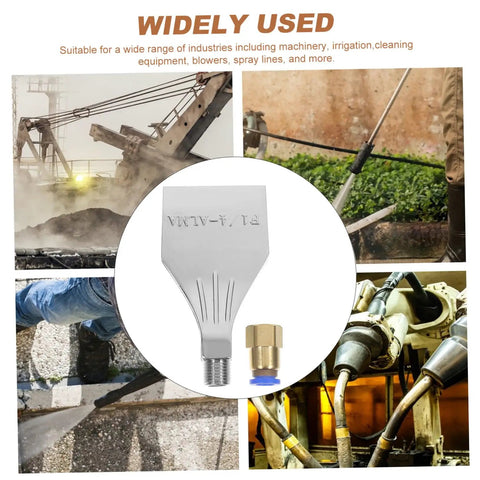 Yardwe Replacement Air Nozzle For Industrial Heat Resistant Blower Spray Attachment in aluminum, suitable for machinery and cleaning.