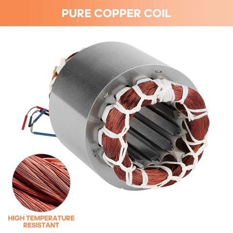Beefy 60W Concrete Vibration Motor With Aluminum Alloy Case showing pure copper coil and wiring details