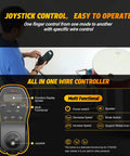 Joystick controller for Heavy Duty Powered Electric Track Stair Climber Hand Truck Dolly, showing function display and controls.
