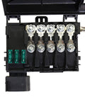 Straight Plug And Play Battery Fuse Box Replacement For 99-04 VW Jetta And Golf MK4 With Nine Blade Fuses Built Tough ABS Housing showing open fuse holder.
