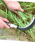 Using Durable Gardening Weeder Tool Set In 2 Pack for cutting grass, featuring a metal weeding hook and ergonomic handle