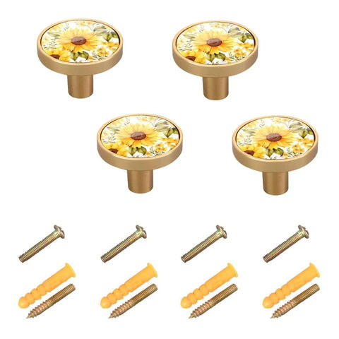 Built Tough As Nails Vintage Sunflower Cabinet Knobs And Drawer Pulls For Kitchen Cupboard Or Dresser Upgrade Set Of 4 Featuring Pure Zinc Alloy Finish.