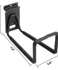 Black Beefy Two Pack Heavy Duty Slatwall Hooks for Garage Storage Double Holder Hanger Organizer with dimensions