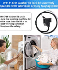 Heavy Duty Beefed Up Washer Lid Lock Switch Assembly Durable Replacement Kit fits top load washer with latch and wiring.