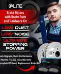 Nissan Qashqai and Rogue Front and Rear Brake Kit With Ceramic Pads and Blank Rotors Hardware Fits 2017 2019 Qashqai and 2014 2022 Rogue