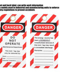 Heavy Duty Lockout Tagout Tags 10 Pack Built Tough For Real Job Sites Danger Do Not Operate Industrial Warning Tags with clear writable sides.