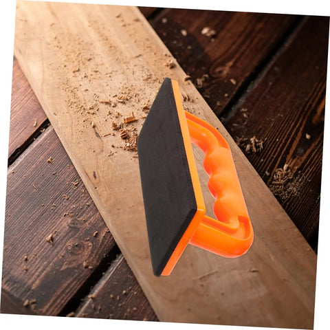 Heavy Duty Woodworking Safety Push Block For Table Saw And Router Tables Badass Shop Gear Bright Color Workhorse with Black Base on Wood
