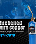 Solid Brass Pencil Flame Gas Welding Torch Head Nozzle, Beefed Up Full Metal Version For Precise Soldering And Heatwork, Durable Brass Construction For MAPP MAP Pro Propane CGA600 Cylinders, Torch Only with propane cylinder model BTM-7010
