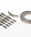 Heavy Duty Stainless Steel Hose Clamp Kit With 50 Foot Band 10 Fasteners And 5 Splices for quick tight seals and worm gear adjustment
