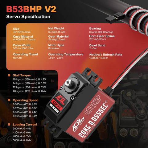 Ultra Fast Brushless RC Servo Motor With Metal Gear for 1 10 Scale Cars Boats And Crawlers Delivers a 0.055 Second Response And Upgraded Digital Precision with CNC Aluminum Shell visible