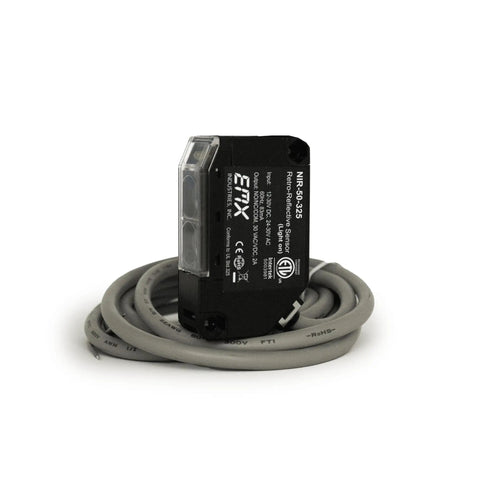UL325 Retroreflective Photoeye Kit For Gates And Doors, 50 Foot Range, sensor with coiled wire