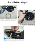 Installation steps for Bike Chain Guard Protector with 5 holes and 48 teeth on mountain, city, and road bikes.