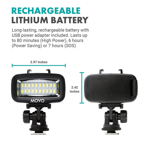 Underwater LED Video Light 700 Lumen High Power Waterproof For GoPro And DSLR Cameras with rechargeable lithium battery