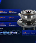 Beefed-Up Wheel Bearing and Hub Assembly for Jeep Cherokee Grand Cherokee Wrangler Comanche Wagoneer 1990 2001 4WD 5 Lug ABS