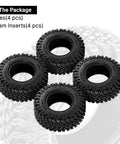 Pack of 4 Maverix MT RC Tires For 1 30 Scale Axial SCX30 34x12mm with foam inserts visible against a detailed tread background