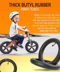 Two Pack 10x2 Replacement Inner Tubes for 10 Inch Wheels 1.95 to 2.125 and kid on bike, with two levers, butyl rubber