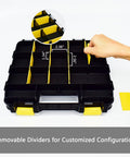 Double Sided 34 Compartment Tool Organizer Box With Removable Dividers For Screws Nuts Bolts Nails And Small Parts Storage