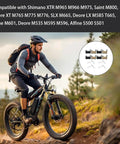 Cyclist on a mountain bike in forest with inset of 4 Pairs Resin Disc Brake Pads for MTB Mountain Bikes, easy install.
