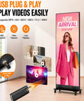 Sleek Eighty Inch Led Poster With P1.86 Razor Sharp Resolution And Rugged Flight Case For Event Rentals Weddings And Commercial Displays Where Plug And Play Setup Goes Hard On Any Venue Floor featuring USB playback, video playback.
