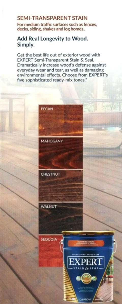 Top Shelf Semi Transparent Wood Stain And Sealer With Slick Quick Dry Formula For Exterior Decks Fences And Railings Long Lasting Finish Makes Raw Cedar Or Treated Pine Look Brand New In Sequoia Hue product display with five wood stain color samples.