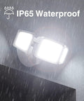 LED Dusk To Dawn Flood Light 80W 8000LM IP65 Waterproof with 3 Adjustable Heads in rain
